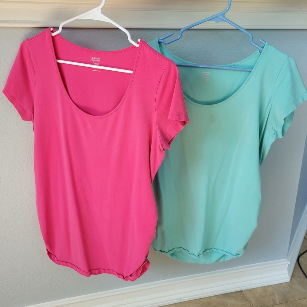 Sonoma Pink and Green Relaxed Short Sleeve Tees